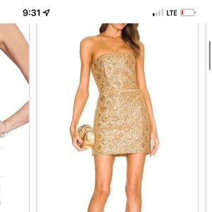 Retrofete heather dress metallic gold small dress NEW